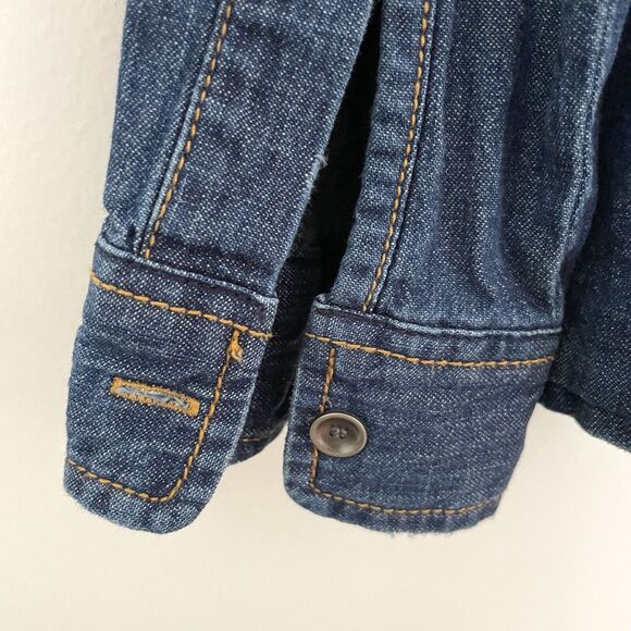 Soft Surroundings Womens Denim Blouse Jacket Size M Button Up Western Boho - Picture 7 of 11